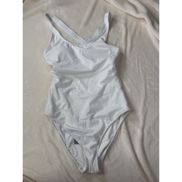 Andie Swim The Tulum One Piece Swimsuit White Ribbed Size M NWT - Picture 6 of 9